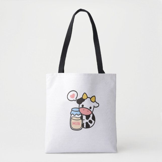 Cozy Kawaii Cow & Milk Jar (Vorderseite)