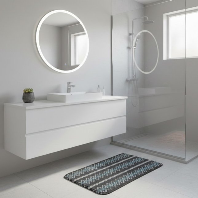 Cozy Knitted Pattern Black and Gray  Badematte (Von Creator hochgeladen)