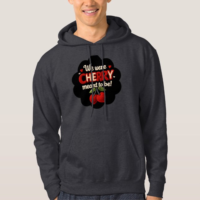 Cozy knitted-style typography and adorable cherry  hoodie (Vorderseite)