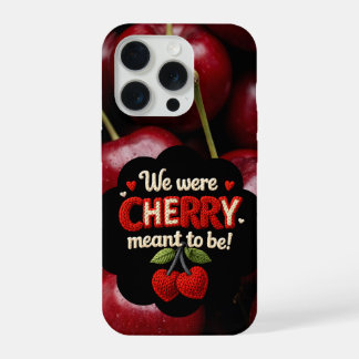 Cozy knitted-style typography and adorable cherry  iPhone 15 pro hülle