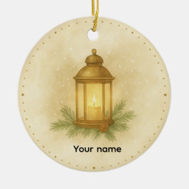 Cozy Lantern Winter Wall Clock – MerryMist Warm Gl Keramik Ornament