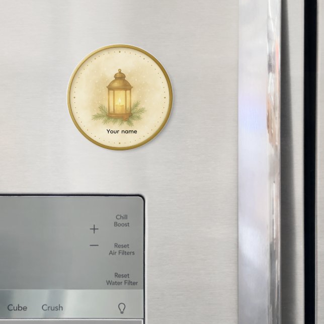 Cozy Lantern Winter Wall Clock – MerryMist Warm Gl Magnet (In Situ (Kühlschrank))