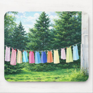 Cozy Laundry Line Anime Mousepad| Cute Aesthetic Mousepad