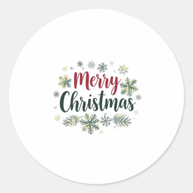 Cozy Merry Christmas Winter Wonderland Design Runder Aufkleber (Vorderseite)