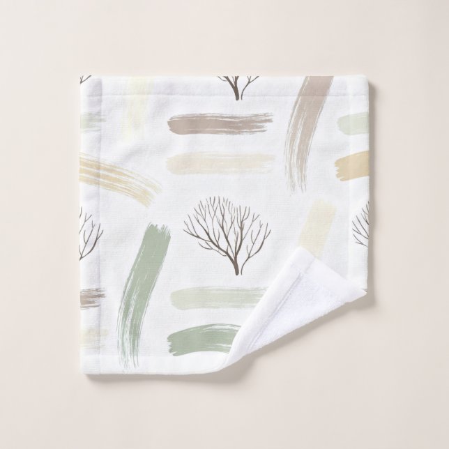 Cozy  Minimal Winter Aesthetic Pattern   Badhandtuch Set (Waschlappen)