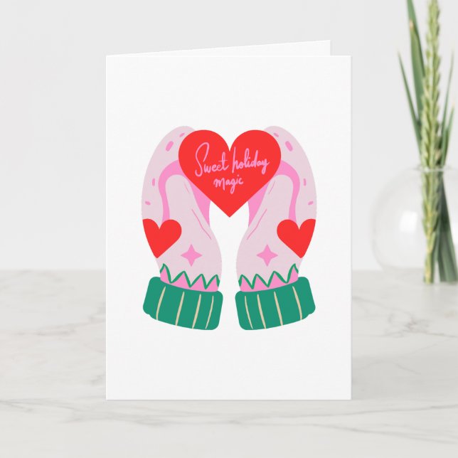 Cozy Mittens with Heart Karte (Vorderseite)