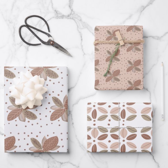 Cozy Mocha Geschenkpapier Set (Vorderseite)