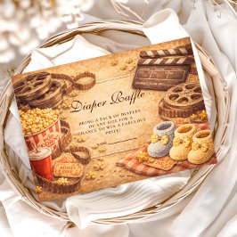 Cozy Movie Night Baby Shower Diapper Raffle Begleitkarte