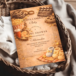 Cozy Movie Night Baby Shower Einladung