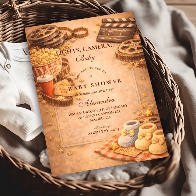 Cozy Movie Night Baby Shower Einladung (Von Creator hochgeladen)