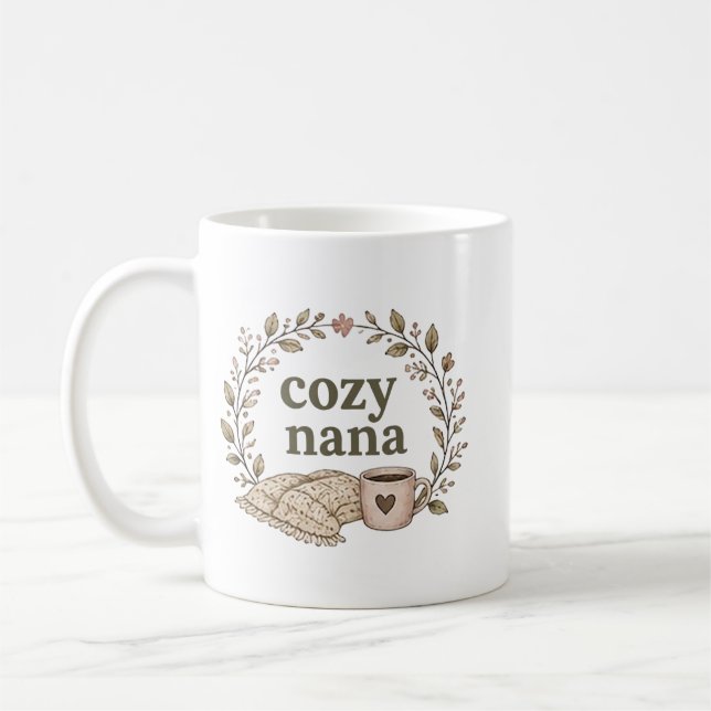 Cozy Nana's Kitchen Boho Blumen-Design | Süßes Ges Kaffeetasse (Links)