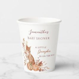 Cozy Neutral Woodland Fox Pumpkin Party Pappbecher