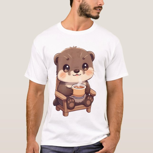 Cozy Otter Tea Moment T-Shirt (Vorderseite)