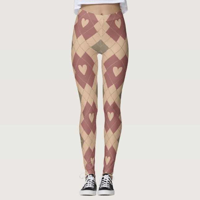 Cozy Patchwork Hearts Leggings (Vorderseite)