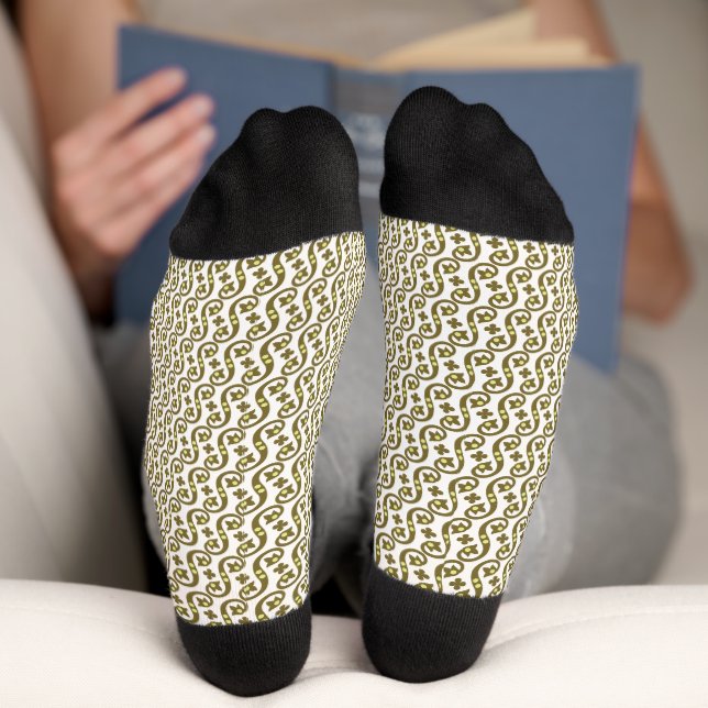 Cozy Pattern Crew Socken – Weicher stilvoller Komf (Unterseite)