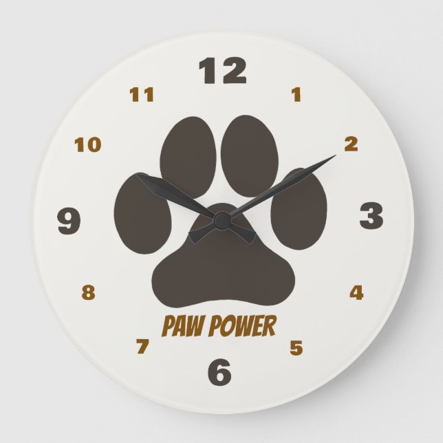 Cozy Paws Collection Beige Große Wanduhr (Vorderseite)