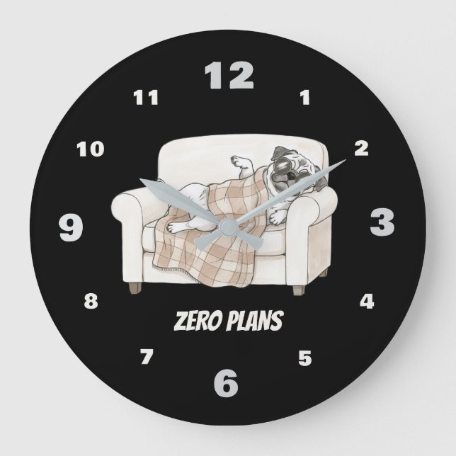 Cozy Paws Collection Black Große Wanduhr (Vorderseite)