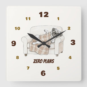 Cozy Paws Kollektion Quadratische Wanduhr