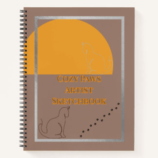 Cozy Paws Spiral Artist Sketch Hardcover Notebook Notizbuch