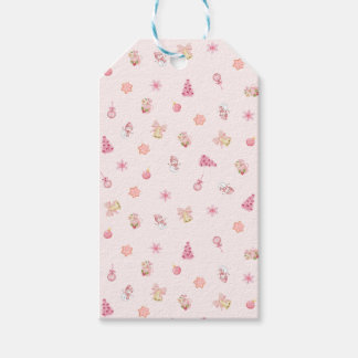 Cozy Pink Christmas Pattern Geschenkanhänger