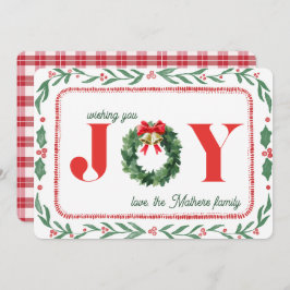 Cozy Plaid Christmas Joy Feiertagskarte