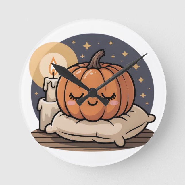 Cozy Pumpkin Dream Watch Runde Wanduhr (Vorderseite)
