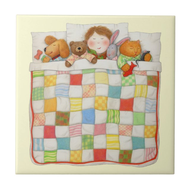 COZY QUILT 4,25x4,25 Keramik Tile - Gelb Fliese (Vorderseite)