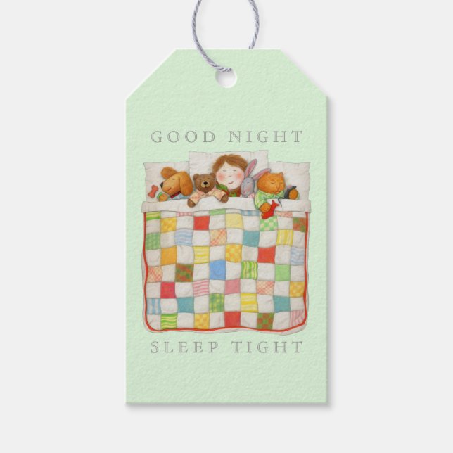 COZY QUILT Geschenketiketten - Grün Geschenkanhänger (Vorderseite)