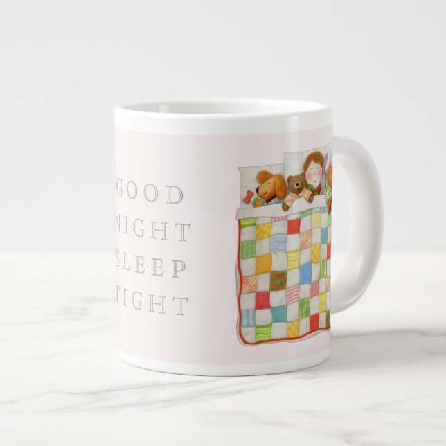 COZY QUILT Große Tasse - Rosa (Vorderseite Rechts)