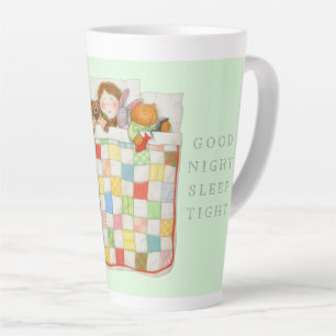 COZY QUILT Hoher Kakao-Mug - Grün Milchtasse