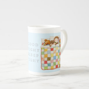 COZY QUILT Knochen China Tasse - Blau