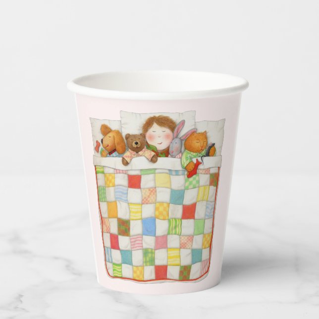 COZY QUILT Paper Cups - Pink Pappbecher (Vorderseite)