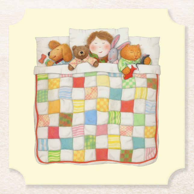 COZY QUILT Ticket Paper Untersetzer - Gelb (Vorderseite)