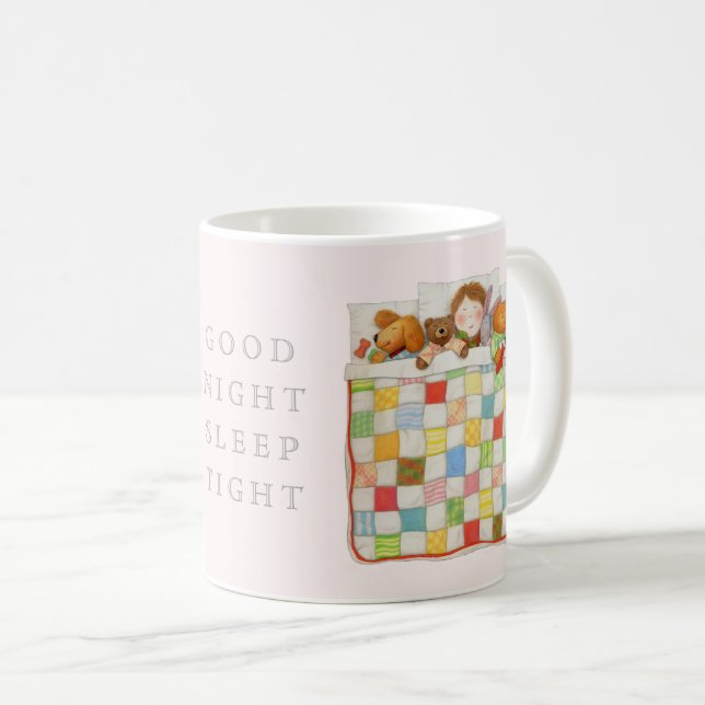 COZY QUILT Weiße Tasse + Rosa (VorderseiteRechts)