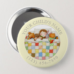 COZY QUILY Child ID Button - Gelb