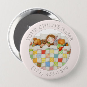 COZY QUILY Child ID Button - Pink
