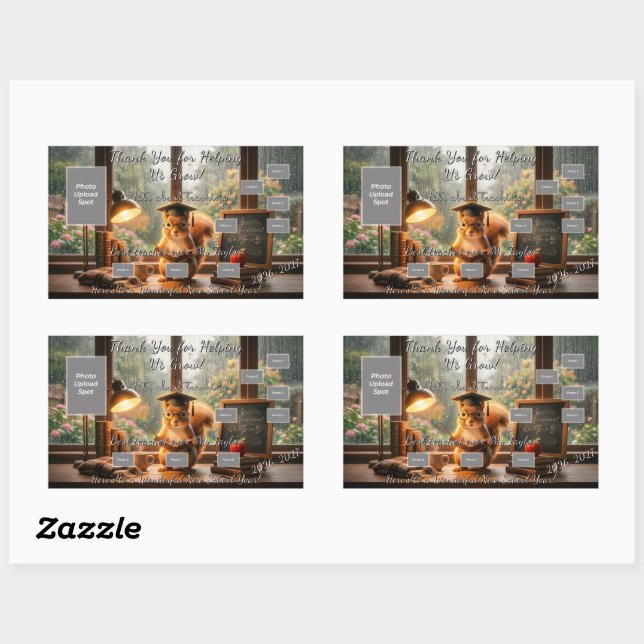 Cozy Rainy Day Squirrel Teacher Appreciation Rechteckiger Aufkleber (Blatt)