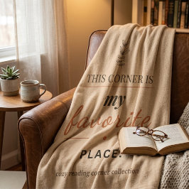 Cozy Reading Corner Throw Blanket  Fleecedecke