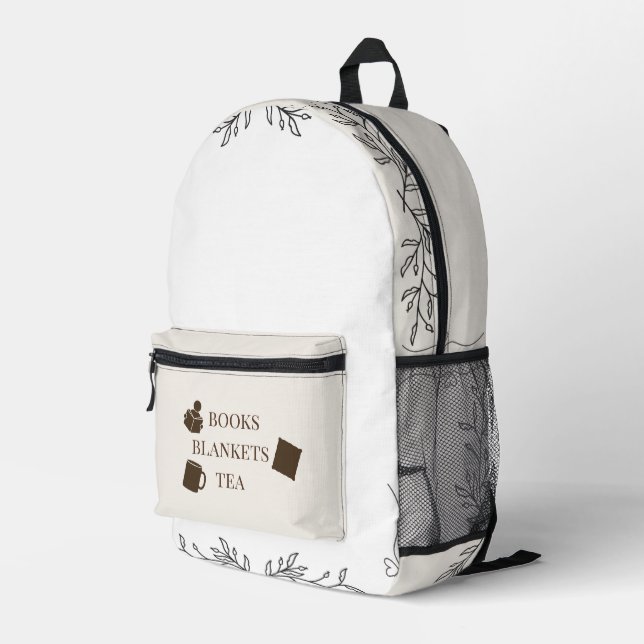 Cozy Reading Life Backpack  Bedruckter Rucksack (Rückseitige Ecke Rechts)