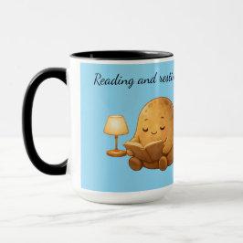 Cozy Reading Potato Persona Lamp Cartoon Art Tasse