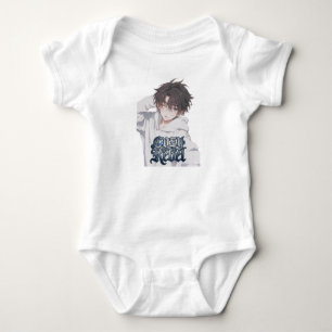 Cozy Rebel Anime Junge - Ästhetische weiße Kapuzen Baby Strampler