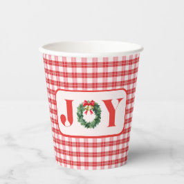Cozy Red Plaid Christmas Pappbecher