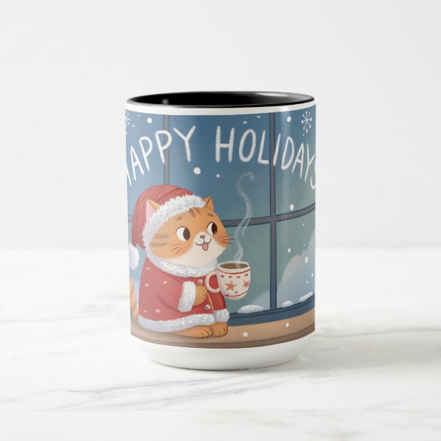  Cozy Santa Cat Holiday Mug Tasse (Zentrum)