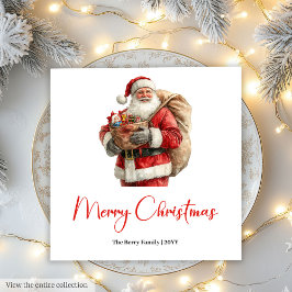 Cozy Santa Claus Minimalist Script Font Party Serviette