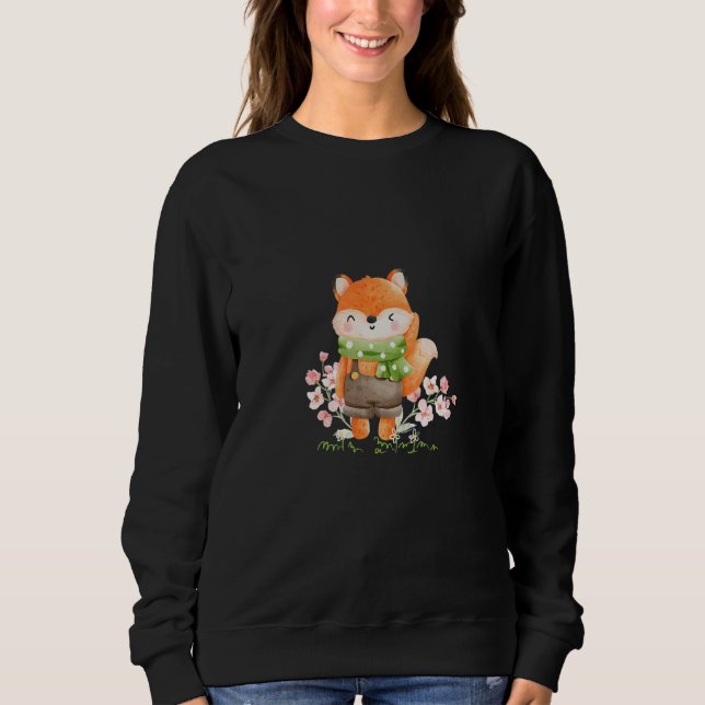 Cozy Scarf Fox Fall in the Woodlands Sweatshirt (Vorderseite)