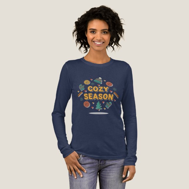 Cozy Season Holiday Elements – Style B Tri-Blend Shirt (Volle Vorderseite)