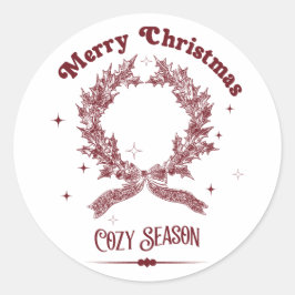 Cozy Season Vintage Christmas Runder Aufkleber