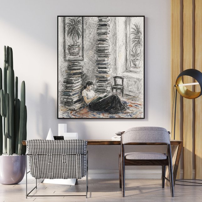 Cozy sketch | bookish wall art poster (Von Creator hochgeladen)