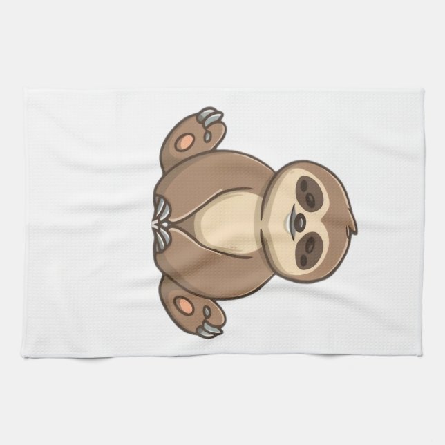 Cozy Sloth Klassik-T-Shirt Geschirrtuch (Horizontal)
