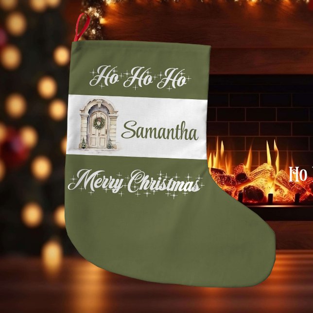 Cozy soft pastel Nordic personalized christmas  Großer Weihnachtsstrumpf (Cozy soft pastel Nordic personalized christmas stocking

)
